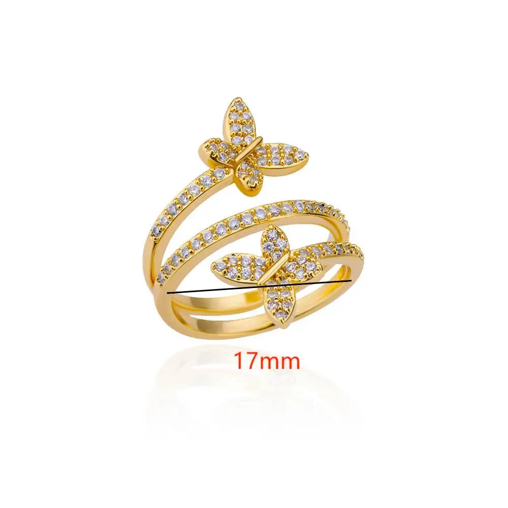 Zircon Double Butterfly Rings